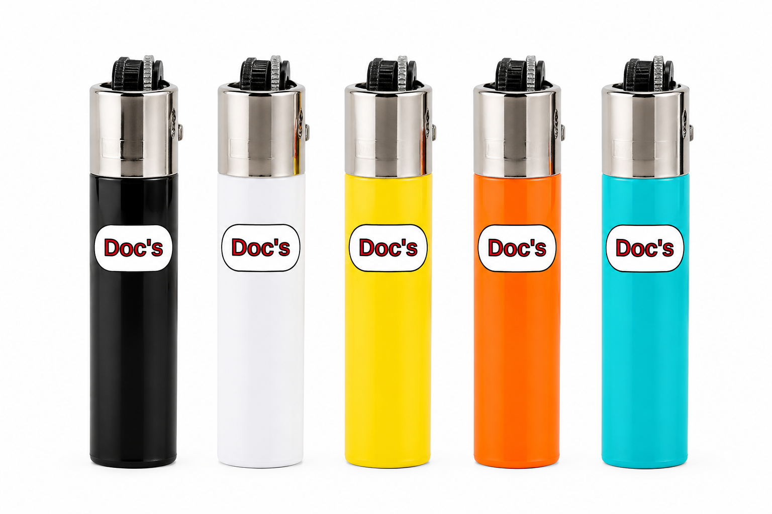 Custom Clipper lighters in five colors